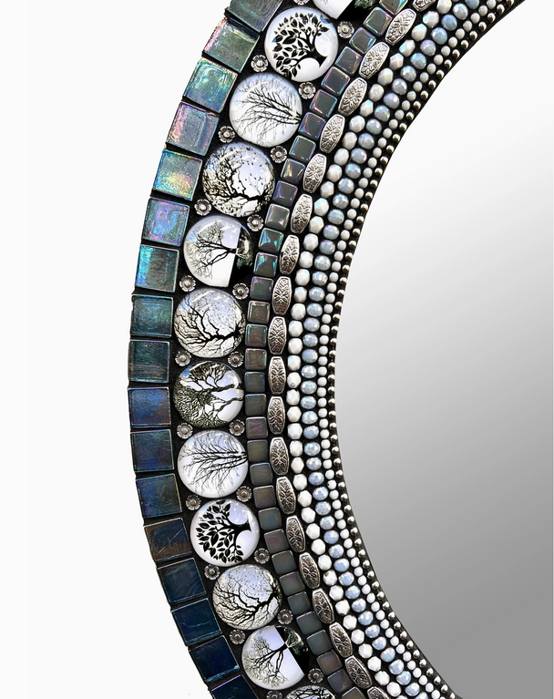 Grey Winter Bodhi Oval Mirror