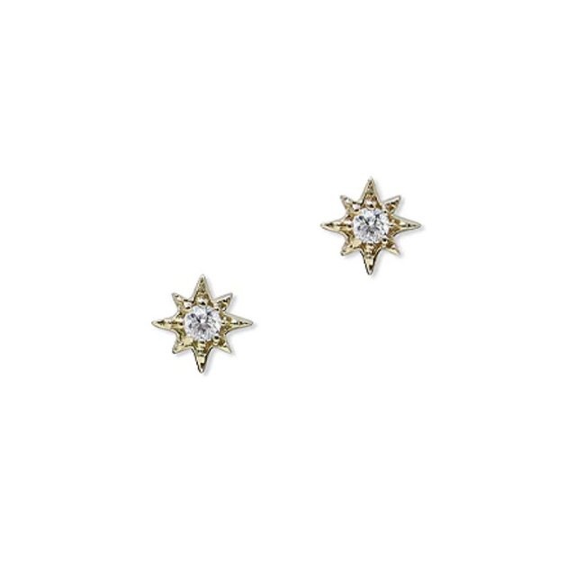 .11 KW Diamond Aztec Petite North Star Post Earrings