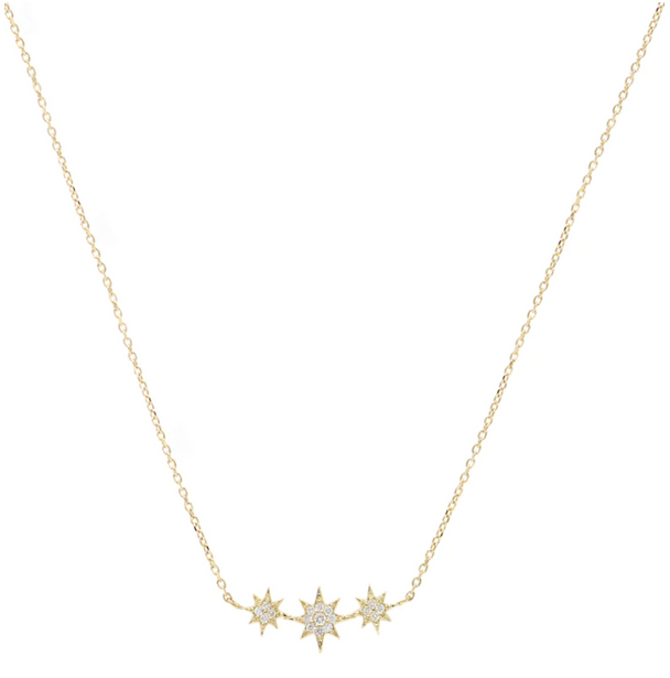 Diamond Aztec North Star Micro Bar Necklace
