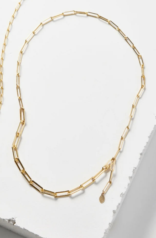 Gold Fill Paper Clip Necklace