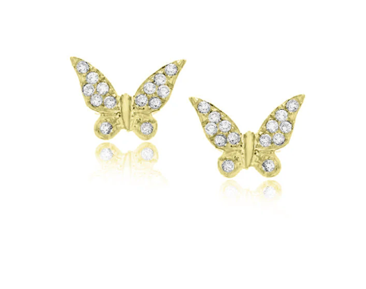 Butterfly Diamond Post Earrings