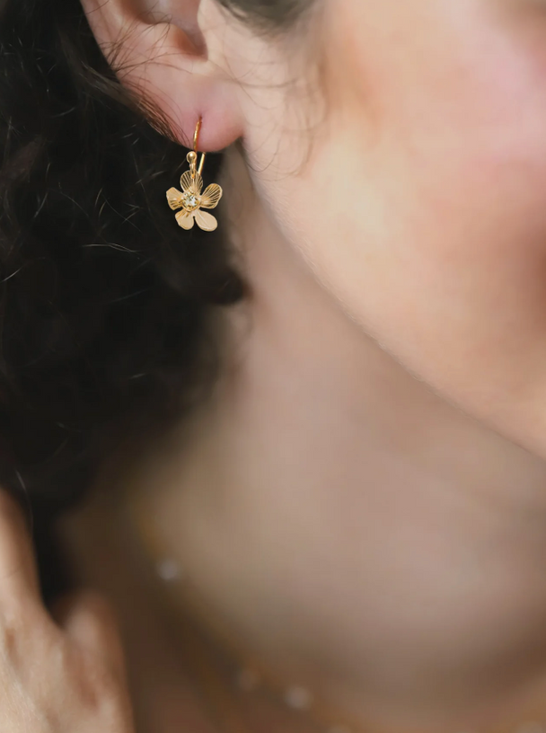 Petite Plumeria Drop Earrings