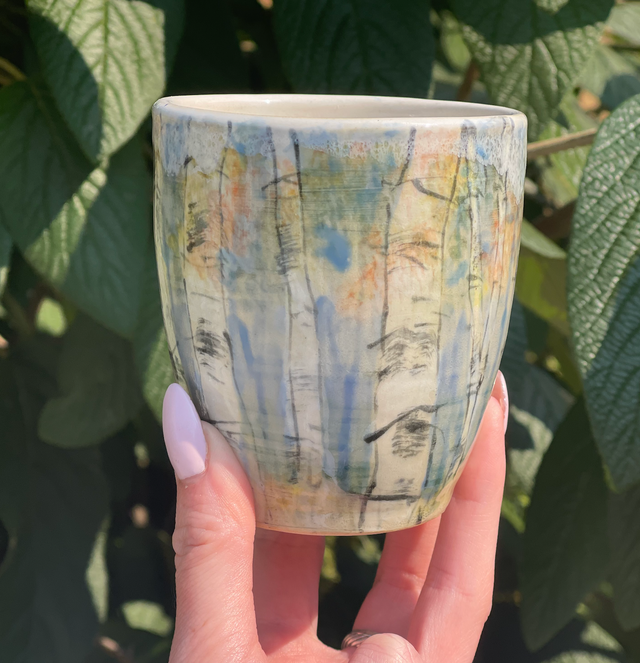 Fall Birch Wine Tumbler