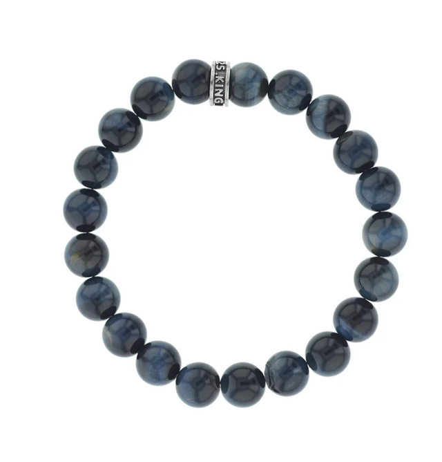 10mm Blue Tigers Eye Beaded Bracelet