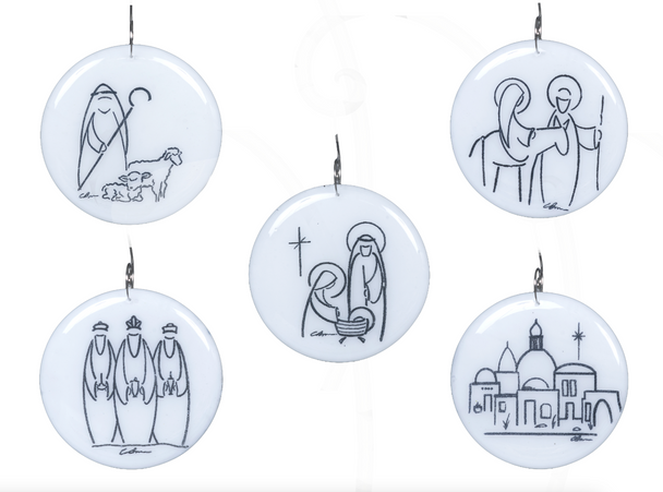 5 Piece Nativity Ornament Set