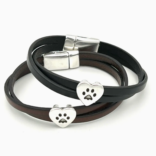 Mahogany Heart Paw Bracelet