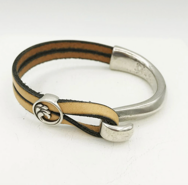 Tobacco Open Wave Half Cuff Bracelet