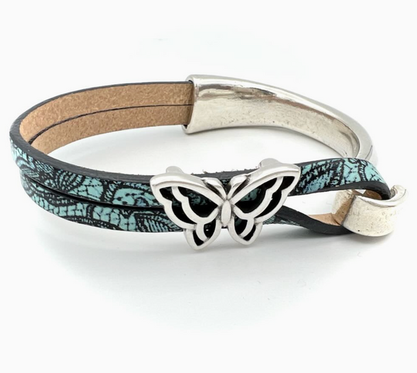 Blue Lace Butterfly Bracelet