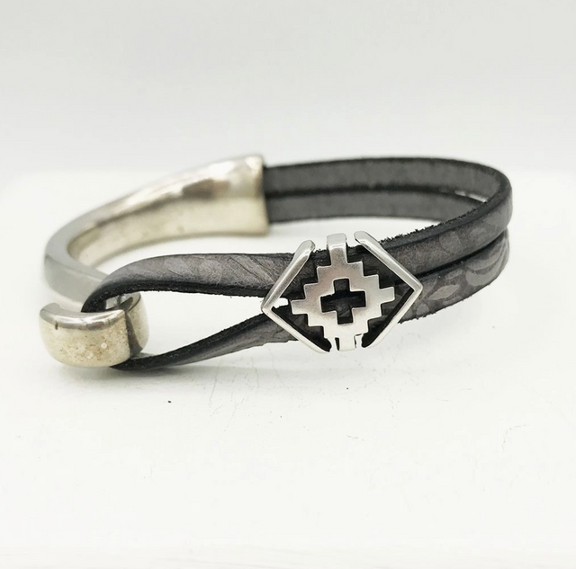 Gray Chakana Half Cuff Bracelet