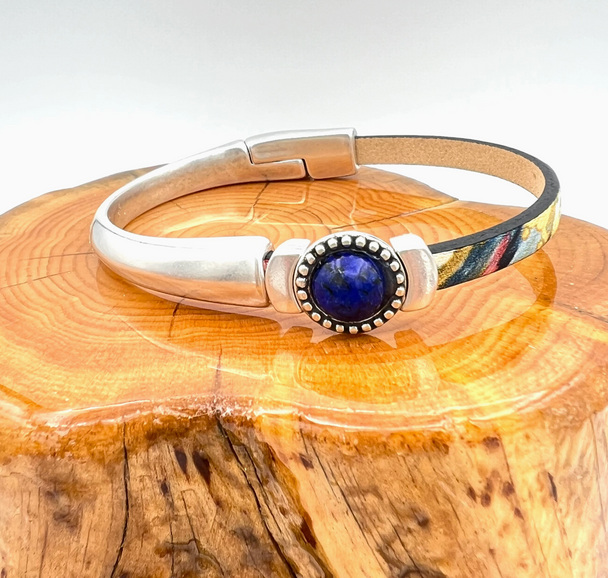 Lapis Blue Gemstone Magnetic Half Cuff