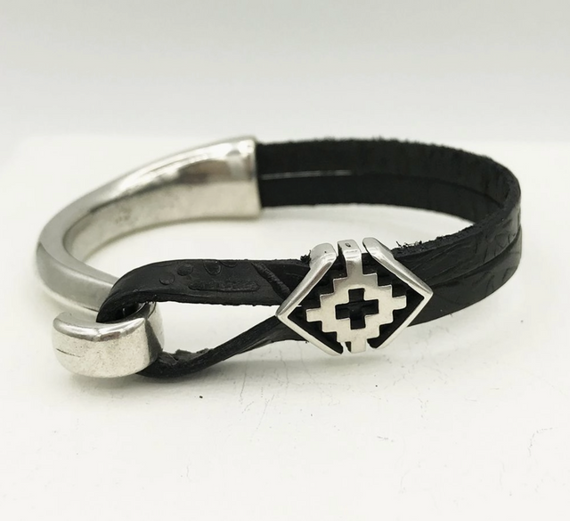 Black Chakana Half Cuff Bracelet