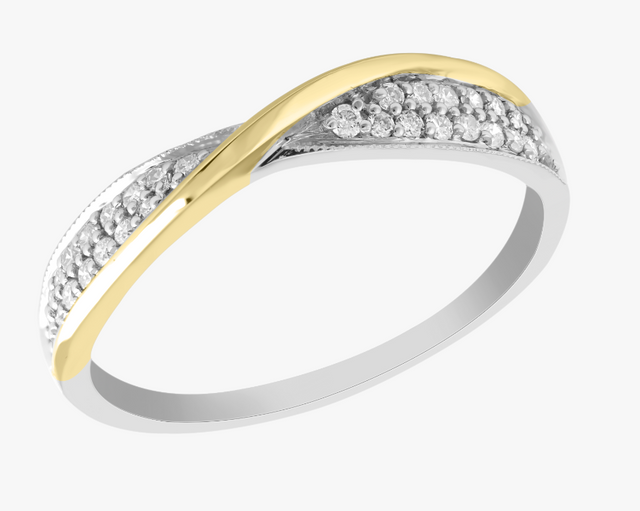 Natural Diamond Criss Cross Ring