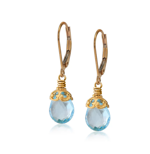 Blue Topaz Earrings in Vermeil