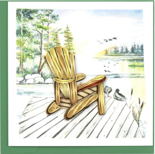 Adirondack Lake Quilled Greeting Card