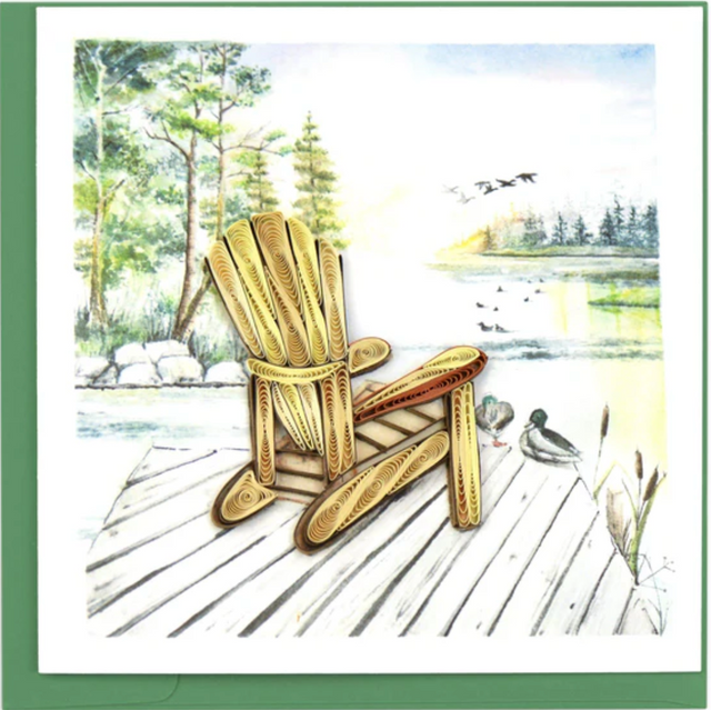 Adirondack Lake Quilled Greeting Card