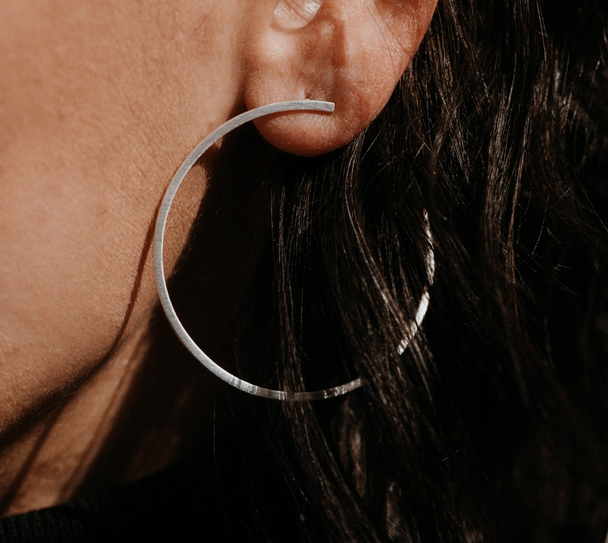 Large Open Hoop Post Earrings
