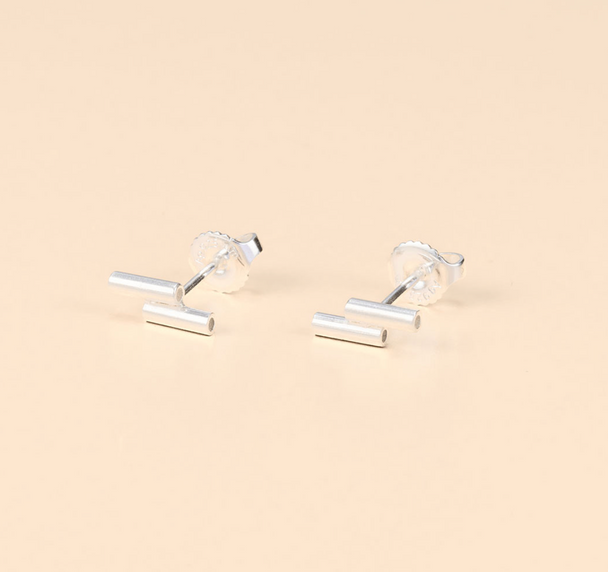 Twin Cylinders Post Earrings