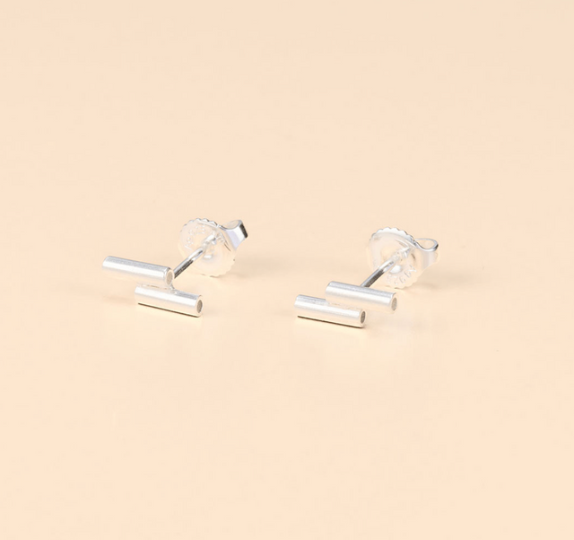 Twin Cylinders Post Earrings