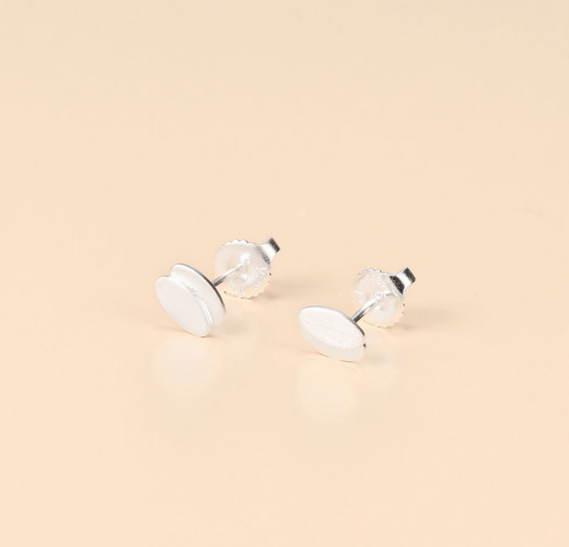 Overlapping Flat Oval Post Earrings