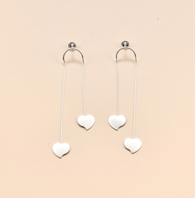 Hanging Heart Post Earrings