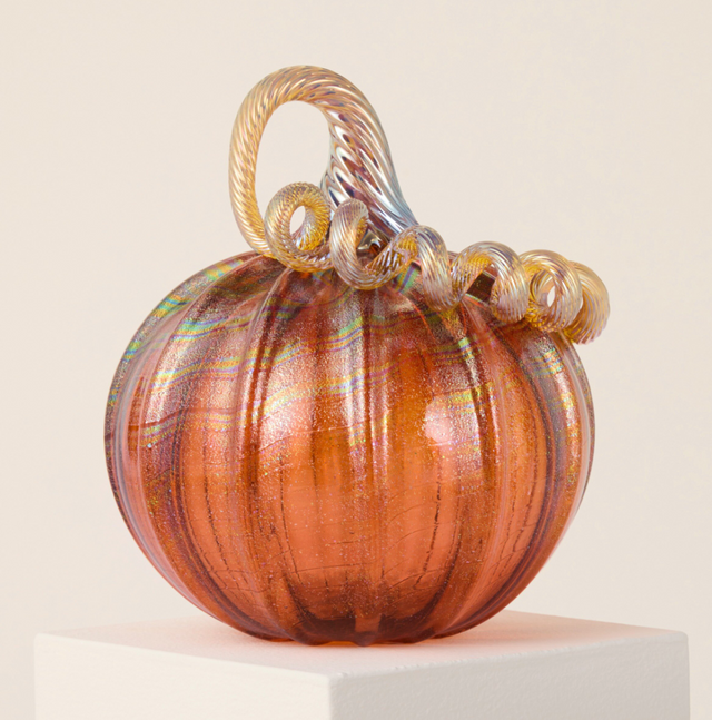 Small Dichroic Cast Orange Pumpkin