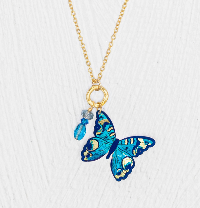 Mariposa Butterfly Charm Pendant Necklace