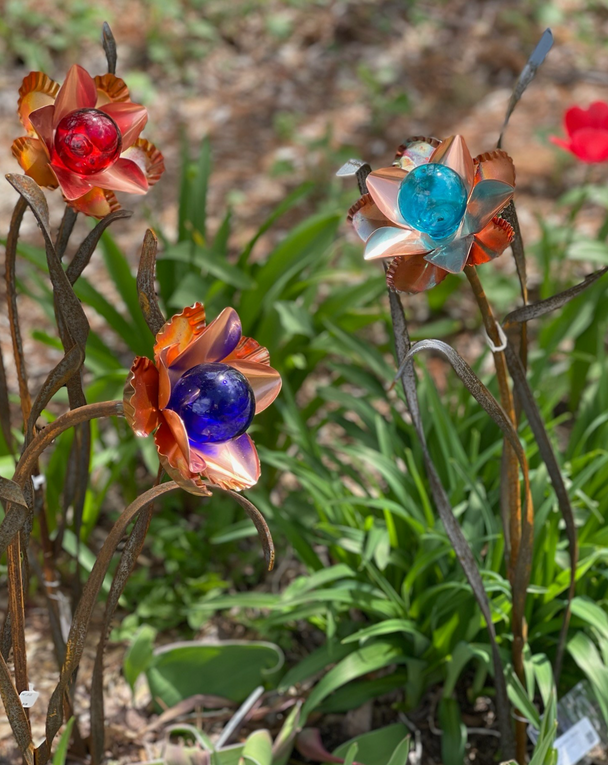 Copper Flower Sculpture