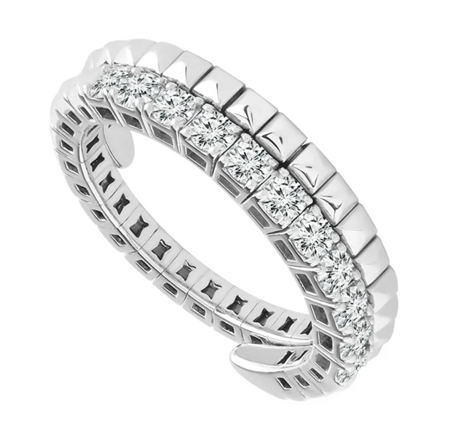 1/2 CT Round 14K White Gold Flexi Eternity Band