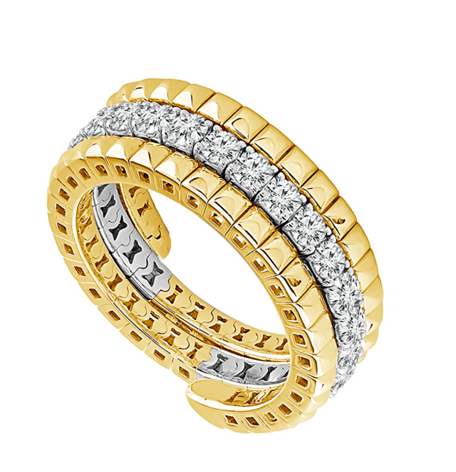1 1/8 CT Round 14K Yellow Gold Flexi Eternity Band