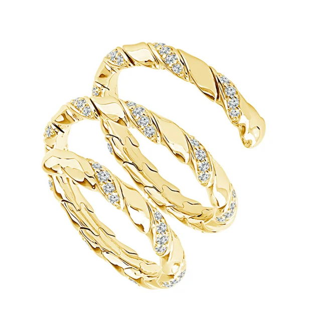 1/2 CT Braided 14K Yellow Gold Flexi Eternity Band