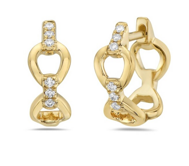 Interlocking Diamond Horseshoe Huggies