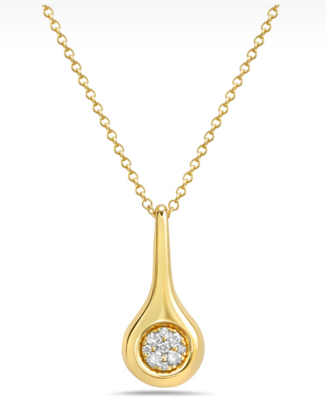Pave Set Diamond Teardrop Necklace