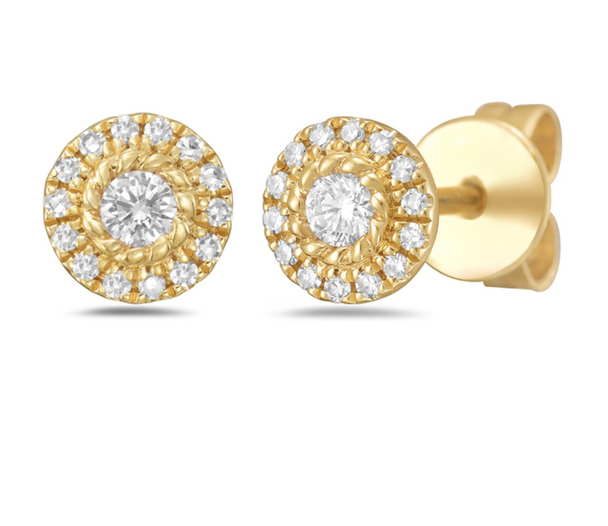 Diamond Braided Rope Post Earrings