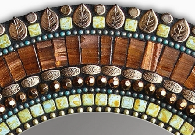 Bronze Leaf Oval Mirror