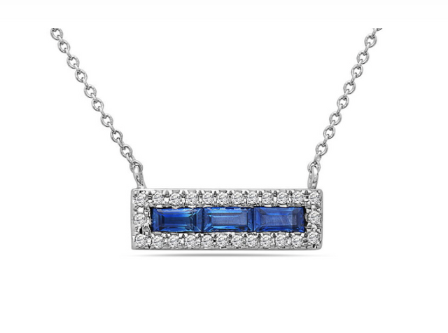 Sapphire and Diamond Bar Necklace