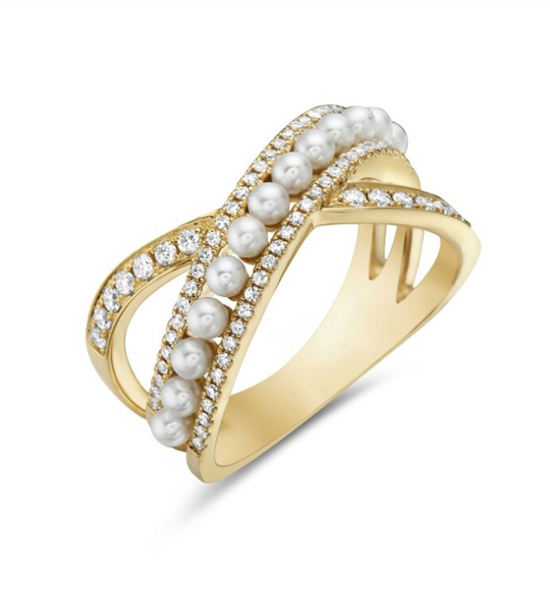 Diamond and Pearl Crossover Ring