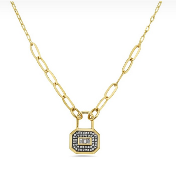Padlock Diamond Necklace