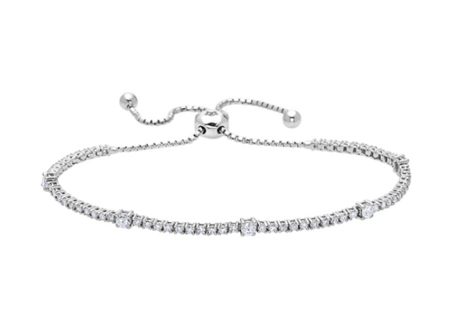 Diamond Tennis Style Adjustable Bracelet