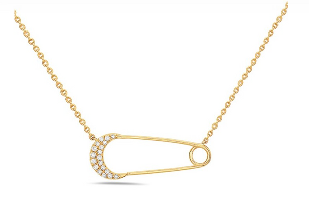 Pin Shaped Diamond Necklace