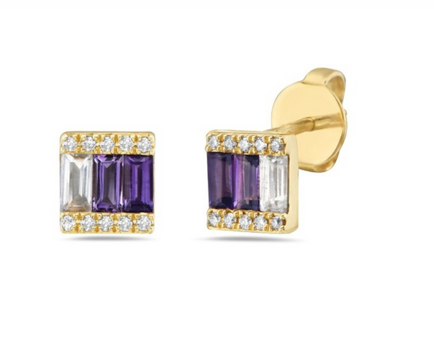 Ombre Amethyst Post Earrings