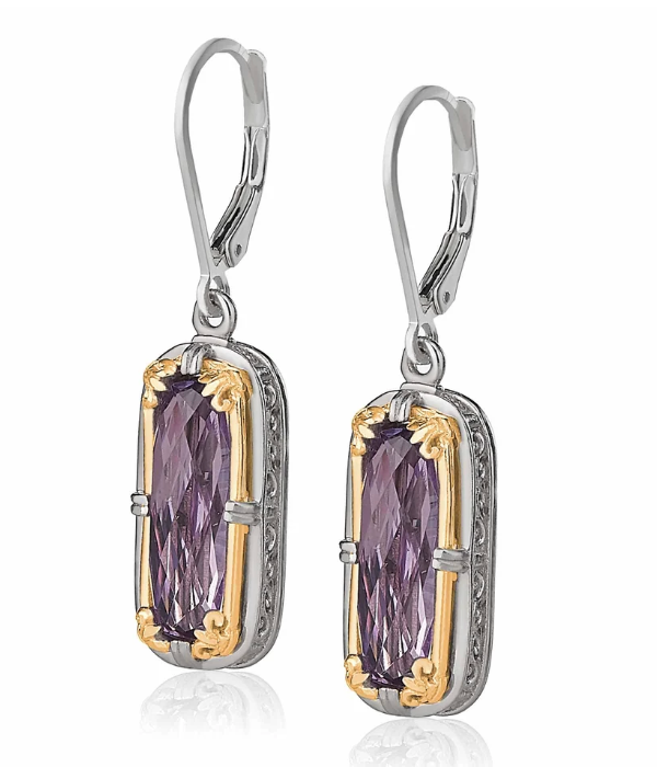 Lavender Amethyst Earrings with Gold Vermeil