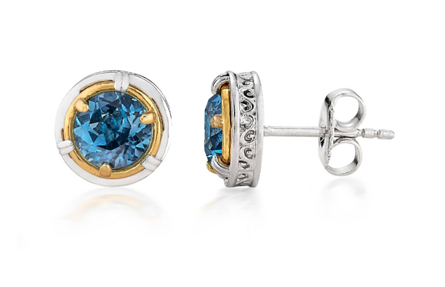 London Blue Topaz Mixed Metal Post Earring