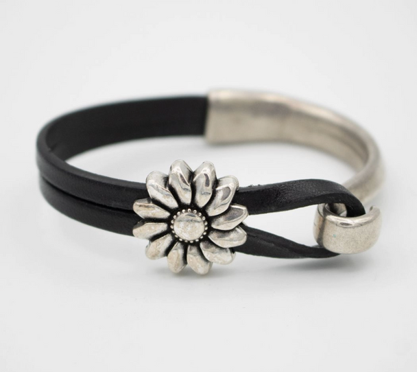 Sunflower Black Half Cuff Bracelet