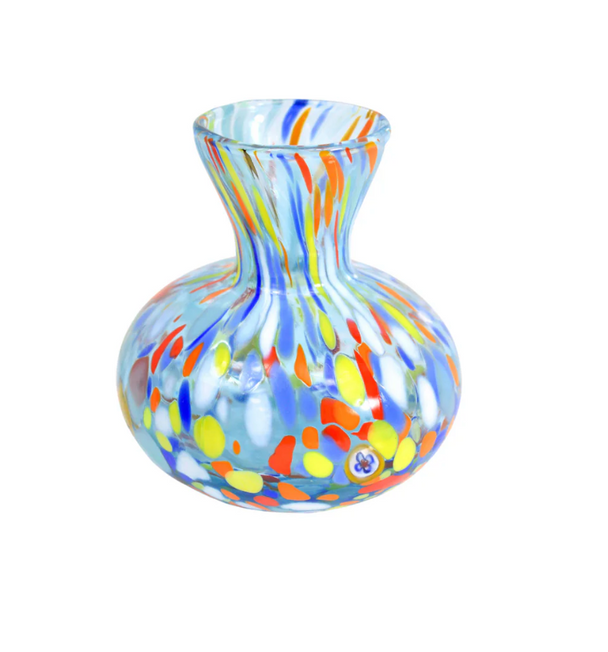 Tulip Squat Vase with Millefiori Accents