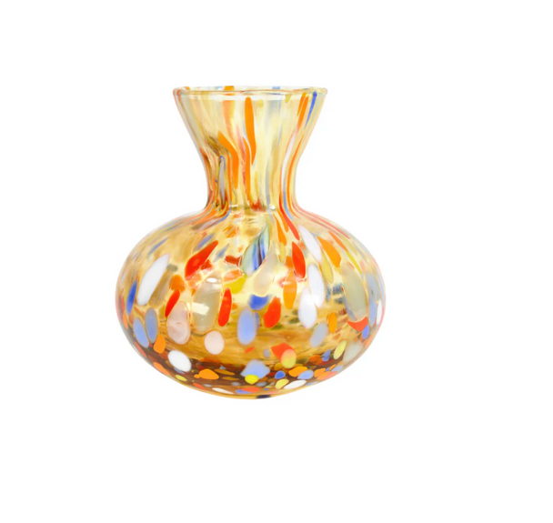 Tulip Squat Vase with Millefiori Accents