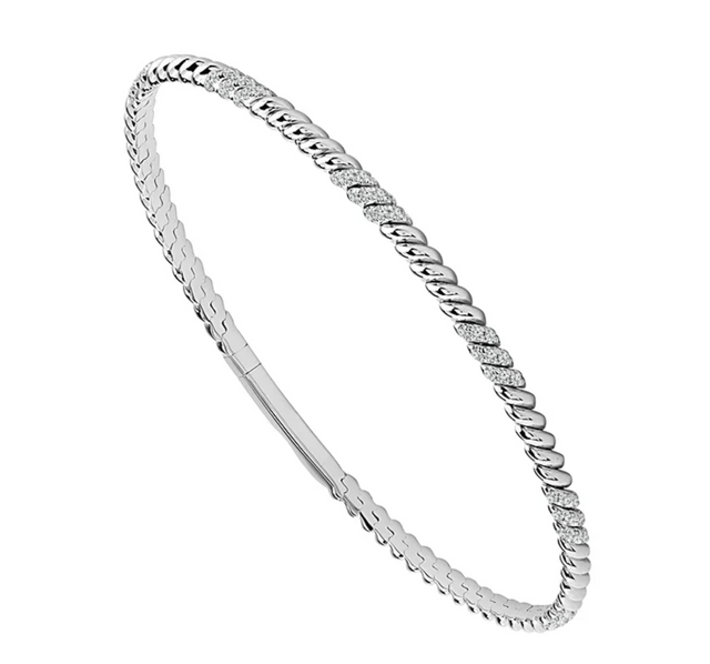 1/3 Twisted Pave Diamond Flexi Bangle