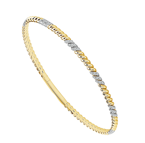 1/3 Twisted Pave Diamond Flexi Bangle