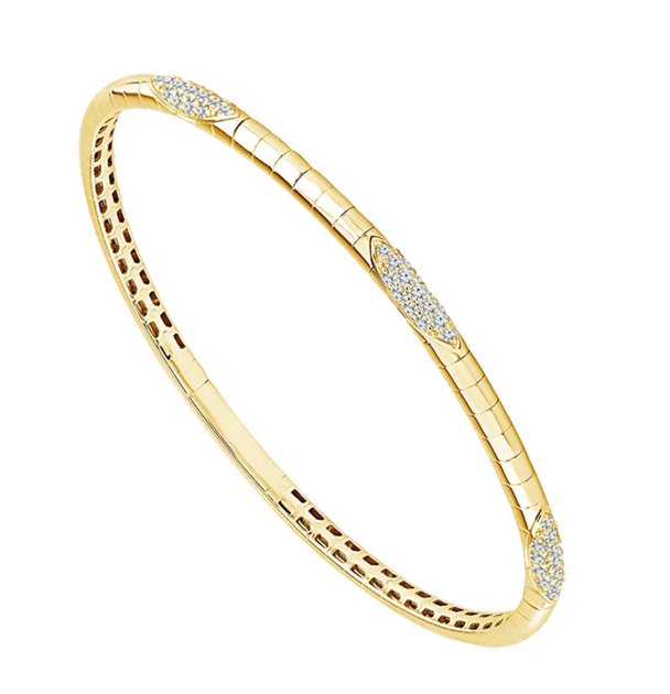 1/2 CT Marquise Shaped Pave Diamond Flexi Bangle
