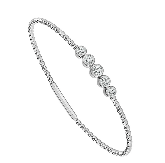 .68 CT Bezel Set Diamond Flexi Bangle