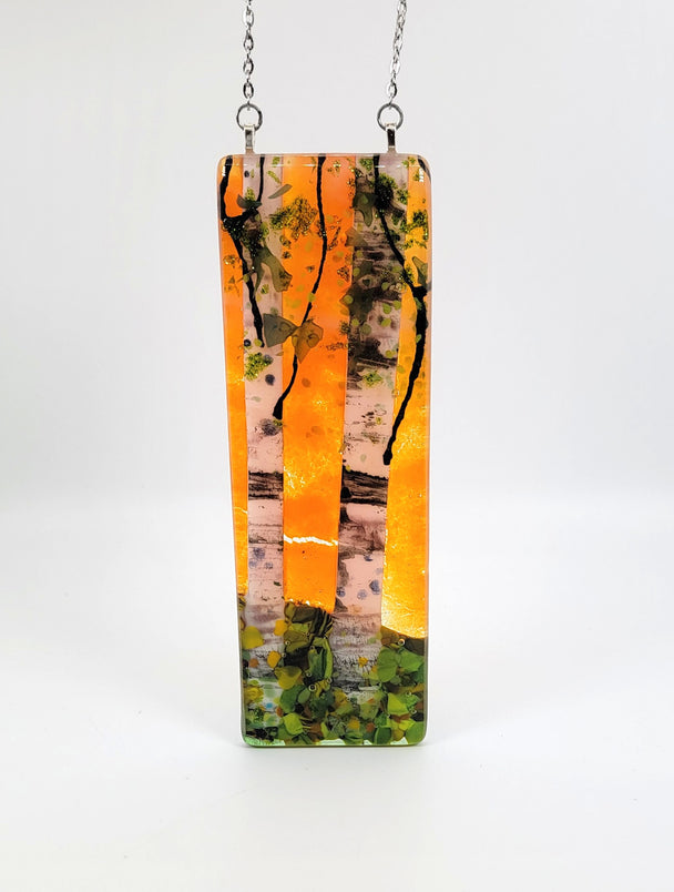 Orange Double Birch Small Window Hanger